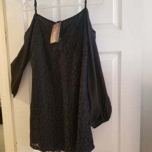 Black lace cold shoulder dress never worn